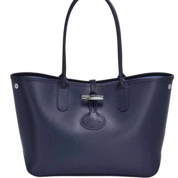Longchamp Handbags - Longchamp Roseau Leathers Shoulder tote Color Navy